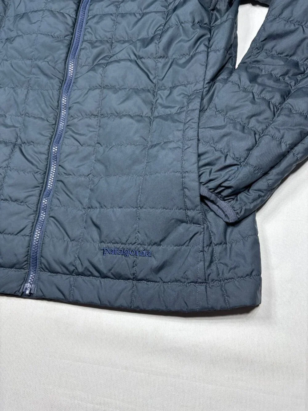 Patagonia Snowbelle Insulated Reversible Puffer Jacket Liner Blue Womens Med